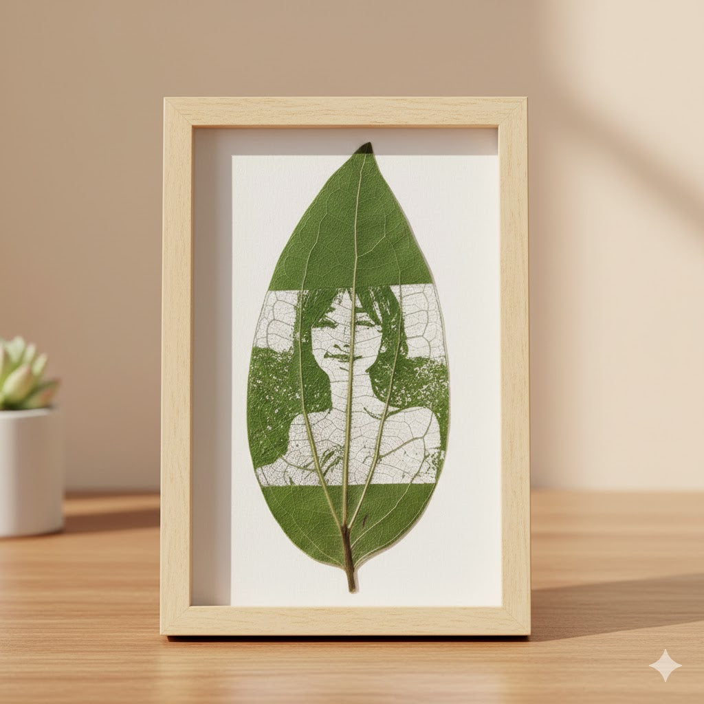 Personalized Leaf Engraved Photo Frame